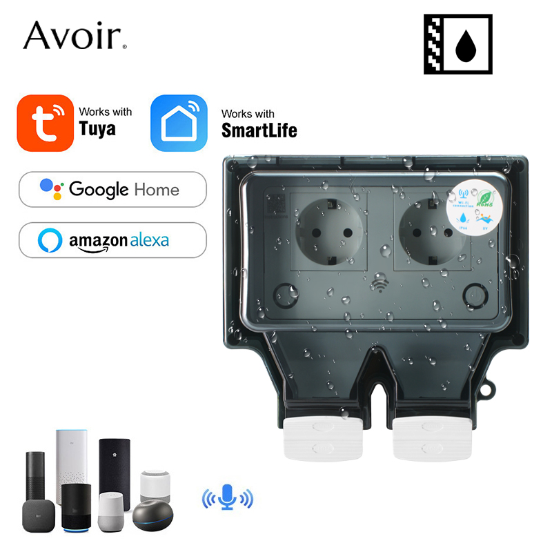 Outdoor Power Outlet Weatherproof - Tuya-enchufes eléctricos de pared Ip66, toma