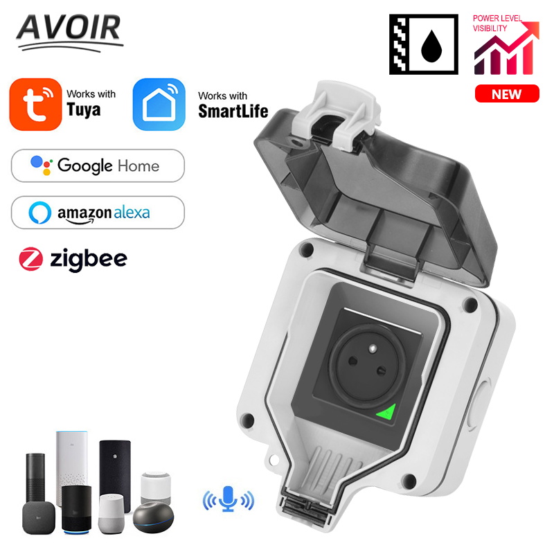Outdoor Power Outlet Wifi - Zigbee-enchufe inteligente Tuya IP66 para exteriores,