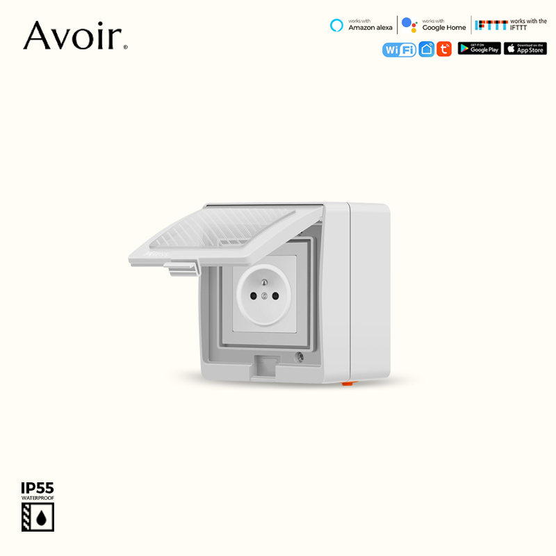 Outdoor Power Outlet Wifi - Avoir-Enchufes eléctricos IP55 Tuya Wifi, enchufe