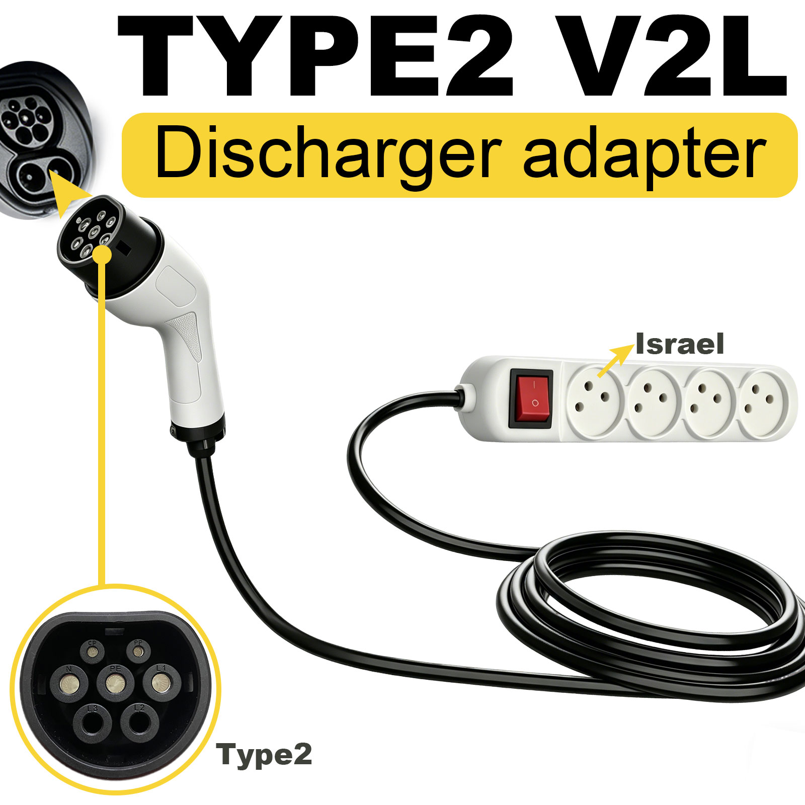 Outdoor Power Outlet - Adaptador de descarga V2L Tipo 2