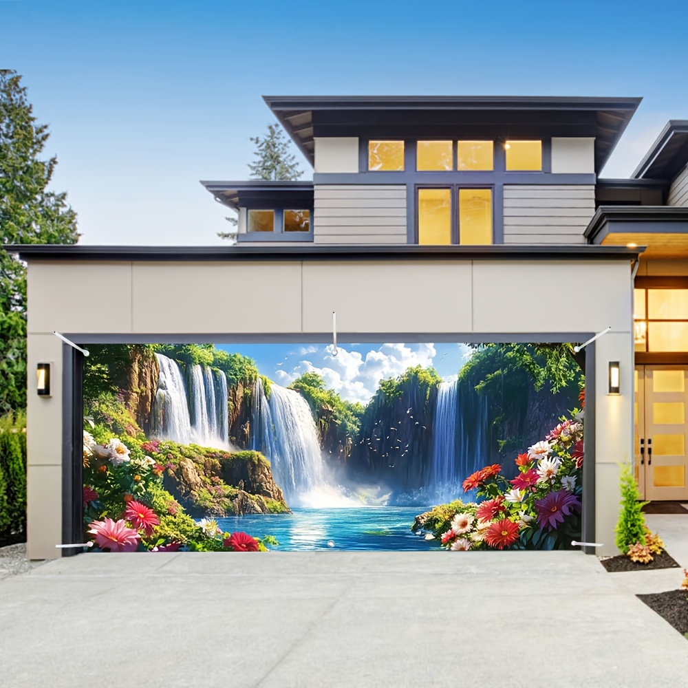 Elegante pancarta floral para  - Outdoor Power Garage reseña y precio