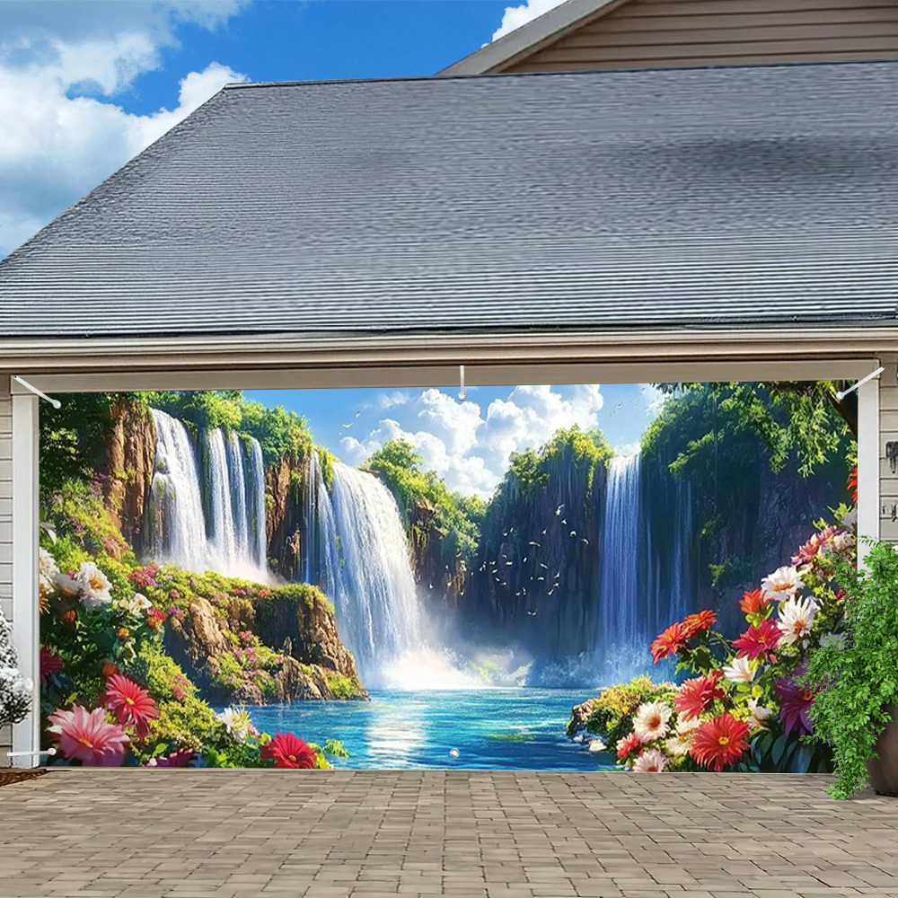 Elegante pancarta floral para  - Outdoor Power Garage reseña y precio