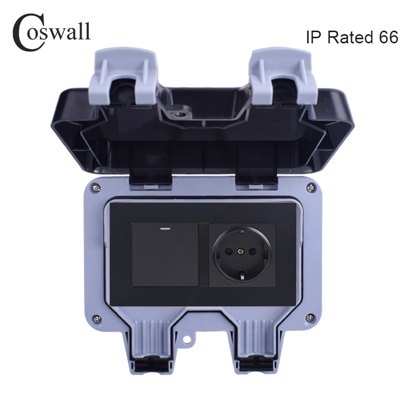 Coswall-Toma de corriente de p - Outdoor Power Outlet Weatherproof reseña y precio