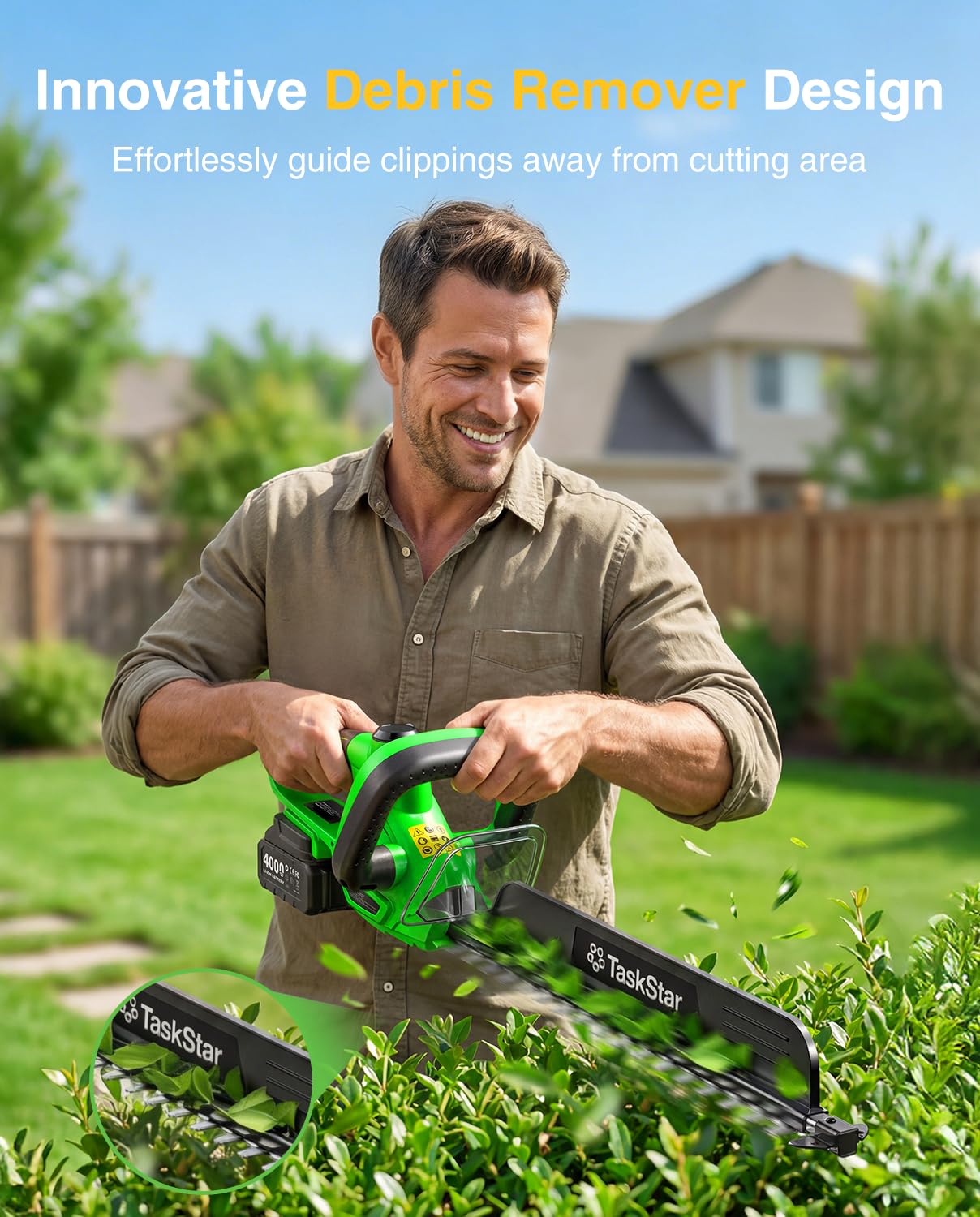 Cortasetos Eléctrico TaskStar  - Lawn Mower Battery reseña y precio