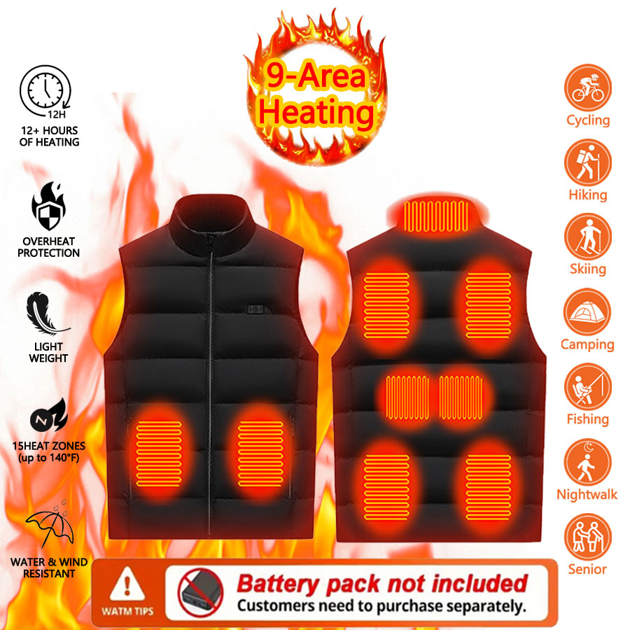 Chaleco calefactor de 9 áreas  - Outdoor Powersports reseña y precio